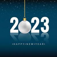 2023 Lycklig ny år hälsning kort bakgrund vektor