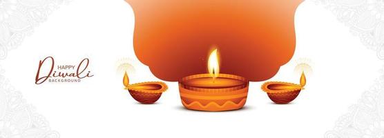 Lycklig diwali indisk religiös festival klassisk baner bakgrund vektor