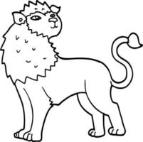 linje teckning tecknad serie lejon vektor