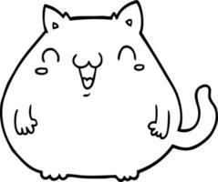 linje teckning tecknad serie katt vektor