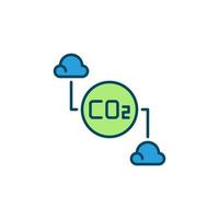 Farbiges Symbol für Wolken und CO2-CO2-Vektor vektor