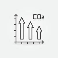 CO2-CO2-Diagramm mit Pfeilen, Vektorsymbol für dünne Linien vektor