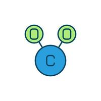 Co2 Kohlendioxid chemische Formel Vektor farbiges Symbol