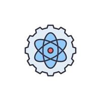 kugghjul med atom vektor kärn begrepp kreativ ikon