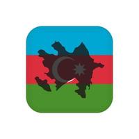 azerbajdzjans flagga, officiella färger. vektor illustration.