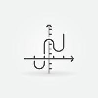 matematik Graf vektor begrepp ikon eller symbol i linje stil