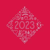 2023 frohe weihnachten und neues jahr vektorkonzept banner vektor