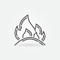 Feuer Vektor Flamme Konzept Symbol in dünnen Linienstil