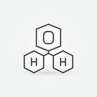 h2O vatten molekyl vektor begrepp linjär ikon