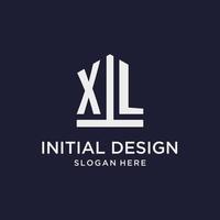 xl första monogram logotyp design med femhörning form stil vektor