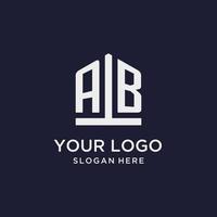 ab Anfangsmonogramm-Logo-Design mit Pentagon-Form vektor