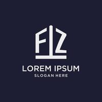 F Z första monogram logotyp design med femhörning form stil vektor