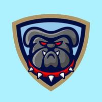 pitbull-maskottchen-logo, e-sport-zeichentrickfigur. flacher Designstil vektor