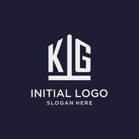 kg anfängliches Monogramm-Logo-Design mit Pentagon-Form vektor