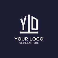 Ihr anfängliches Monogramm-Logo-Design mit fünfeckiger Form vektor