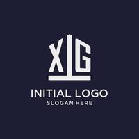 xg Anfangsmonogramm-Logo-Design mit Pentagon-Form vektor