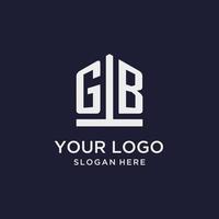 gb Anfangsmonogramm-Logo-Design mit Fünfeck-Form vektor