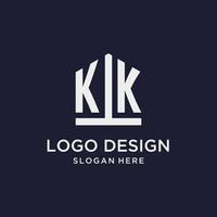 kk anfängliches Monogramm-Logo-Design mit Fünfeck-Form vektor