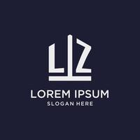 lz första monogram logotyp design med femhörning form stil vektor