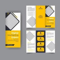 Business Trifold Broschüre Jahresbericht Cover, Digital Marketing Trifold Corporate Broschüre Cover oder Flyer Design. Flyer Präsentation. Katalog mit abstraktem geometrischem Hintergrund. moderne Vorlage. vektor