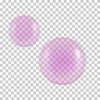 realistischer transparenter ball des rosa kaugummis. blasen von kohlensäurehaltigem getränk. 3D-Vektorkollagenblasen vektor