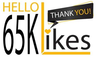 Danke 65.000 Design-Likes. feiert 65.000 oder 65.000 Likes. Vektor-Illustration. vektor