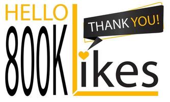 Danke 800.000 Design-Likes. 800000 oder achthunderttausend Likes feiern. Vektor-Illustration. vektor