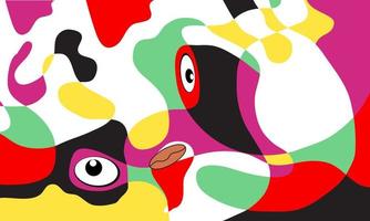 Vektor abstrakte farbenfrohe geometrische und kurvige Musterhintergrundillustration. hintergrund für cover, poster und druck in eps 10