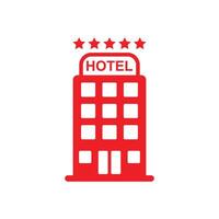 eps10 röd vektor hotell abstrakt fast ikon isolerat på vit bakgrund. hotell fem stjärnor fylld symboler i en enkel platt trendig modern stil för din hemsida design, logotyp, och mobil Ansökan