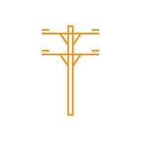 eps10 orange Vektor Power Pole Linie Kunstsymbol isoliert auf weißem Hintergrund. elektrisches Turmumrisssymbol in einem einfachen, flachen, trendigen, modernen Stil für Ihr Website-Design, Logo und mobile Anwendung