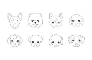 Freie Hand Zeichnung Hund Kopf Vektor