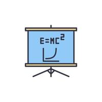 Präsentationstafel mit farbigem Symbol für das EMC2-Vektorkonzept vektor
