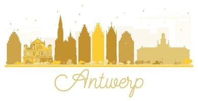 antwerpener stadtskyline goldene silhouette. vektor