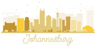 Johannesburg stad horisont gyllene silhuett. vektor