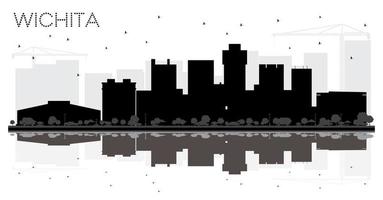 wichita kansas usa skyline der stadt schwarz-weiß-silhouette. vektor