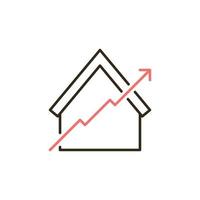 Anstieg der Immobilienpreise farbiges Symbol - Vektor modernes Zeichen