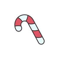 jul godis sockerrör vektor begrepp färgad ikon eller logotyp