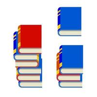 Stapel Bücher. Lesen und Bildung. ein Schul- und Hochschulelement. Pyramide aus blauen Buchumschlägen vektor