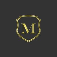 initialer m elegant guld logotyp vektor