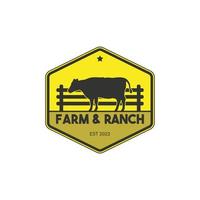 Farm und Ranch Vintage Retro-Logo vektor
