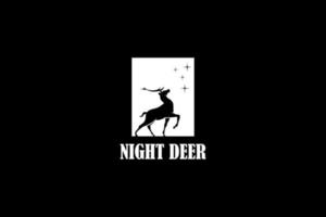 Nachthirsch-Logo-Design-Vorlage vektor