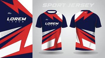 rot-blaues Hemd-Sport-Jersey-Design vektor