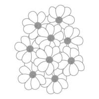 Kosmos-Blume Malseite der Kontur blühenden Kosmos-Pflanze für Sommer-Design-Design vektor
