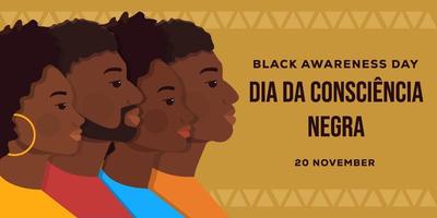 dia da consciencia negra horizontale fahnenillustration vektor