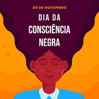 hand gezeichnete dia da consciencia negra illustration im flachen stil vektor