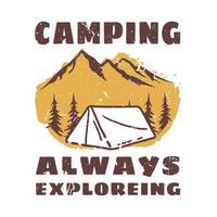 Vintage Camping-T-Shirt-Design vektor