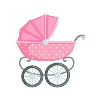 bebis transport ikon i platt stil isolerat på vit bakgrund. blå bebis sittvagn. vektor illustration.