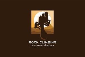 sten klättrande vektor symbol logotyp design med kreativ begrepp