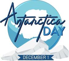 antarctica dag affisch mall vektor