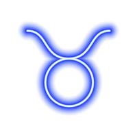 blå neon zodiaken tecken taurus på vit. förutsägelser, astrologi, horoskop. vektor